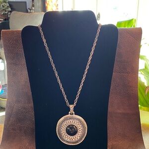 Beautiful Silver & Black Pendant Necklace